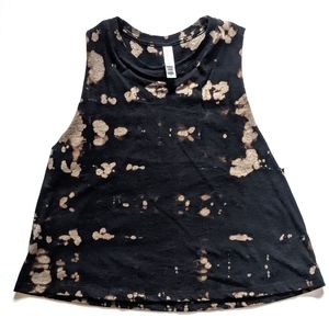 Black Reverse Tie Dye Women's Crop Top